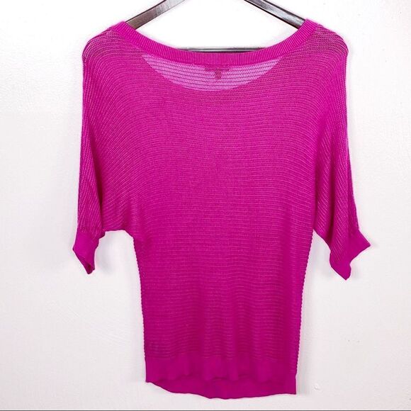 Express Y2K Sheer Mesh Dolman Sweater Top Raspberry Pink XS Fitted - Picture 8 of 10